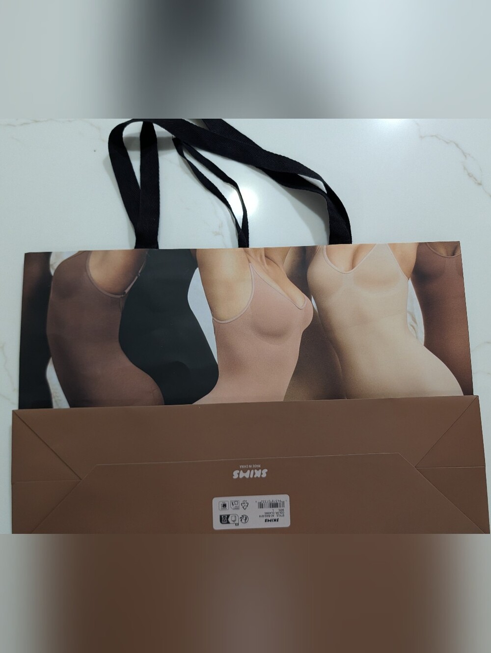 SKIMS Brown Tote Bag with Black Straps {Never Used}